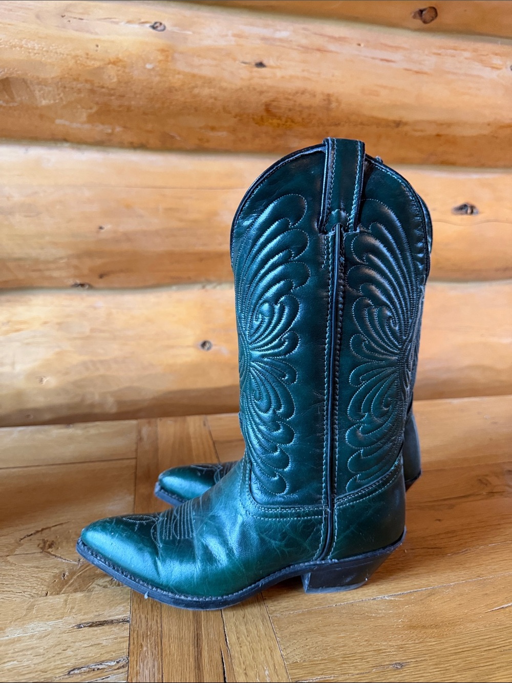 Laredo Teal Green Western Heeled Cowboy Boots